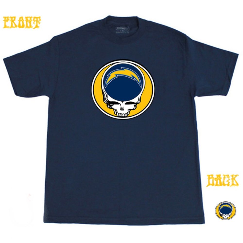 San Diego Chargers Grateful Dead Stealie  T-shirt